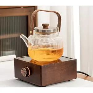 가정용 미니인덕션 전기다기세트 전기 다도용 호두나무