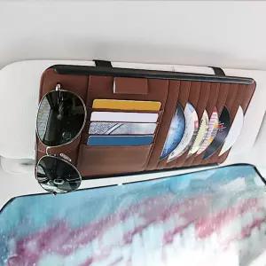 카 선 바이저 포켓 정리함 CD/DVD 홀더 보관 케이스 멀티 파우치 안경 클립 가방 오토 인테리어 액세서리
