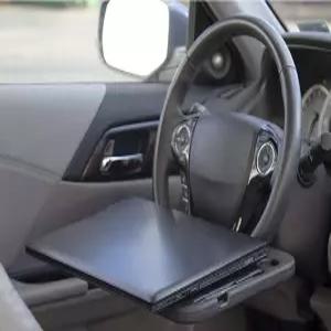 노트북용 자동차 스티어링 휠 데스크 다목적 여행용 액세서리 식사용 카시트 스탠드 트레이 액세서리블랙