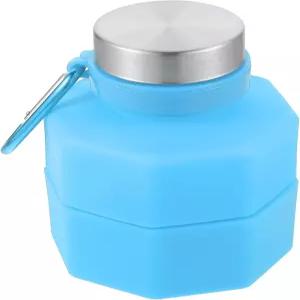 니양글 650ml 휴대용 블루 실리콘 접이식 스포츠 물병 덤벨 모양의 러닝 체육관 피트니스 야외용