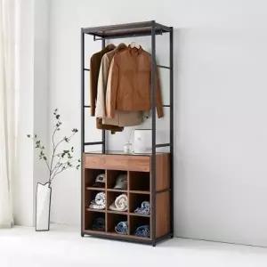 가구산책 4단서랍 오픈수납 철제선반 행거시스템 B4089