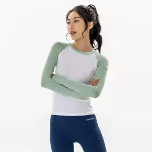 스포츠 운동복상의 니트 여성 골프 데니스 필라테스 요가복 통기성 라운드