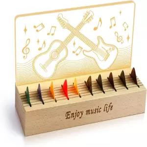 하이발룬 라이트 업 기타 픽 홀더 랙 프리미엄 우드와 아크릴로 제작되어 보관하고 전시할 수 있도록