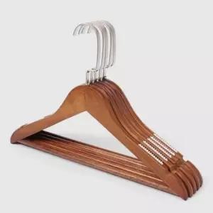 [생활] 원목 논슬립 옷걸이 5p세트 브라운 드레스룸옷걸이 행거옷걸이 옷가게옷걸이 우드옷걸이 우드행거