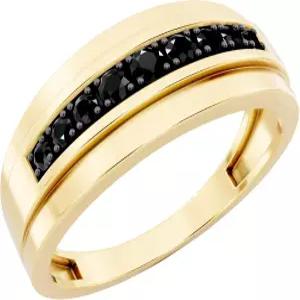 10K 옐로우 솔리드 골드 남성용 블래즐링록 컬렉션 0.23 Ctw 라운드 내추럴 다이아몬드 나인스톤 싱글 로우