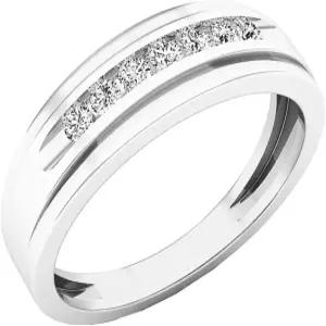 블래즐링록 컬렉션 0.25 Ctw 10K 솔리드 골드 라운드 화이트 내추럴 다이아몬드 남성 결혼 기념 밴드