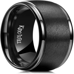 킹 윌 남성용 세라믹 웨딩 밴드 - 폭 6-8mm 블랙 앤 화이트 멀티 스타일 디자인 약속 반지 컴포트 핏