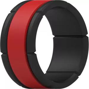 남성용 썬더핏 실리콘 웨딩 링 통기성 패턴 고무 약혼 밴드 8.2mm 너비 두께 - 1/4/7 버라이어티 멀티팩