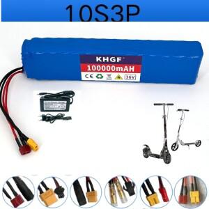 2025 업그레이드 36V 100000mAh 10S3P36v 전동 스쿠터 배터리 팩 18650 리튬