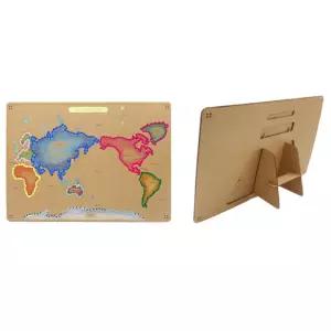 색실 바느질 꾸미기 색칠 골판지 세계지도 액자 만들기 5개 조카선물 학습 교구