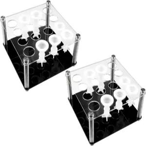 체스 피스 홀더 실리콘 DIY 몰드용 금속 게임 키트 세트 6.5 x 3.3 인치 2 팩 만들기용 액세서리용 16 홀