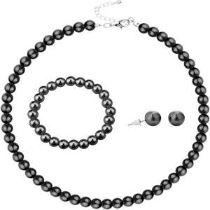 3PCS 시뮬레이션 멀티컬러 진주 목걸이 귀걸이 팔찌 세트 모조 구슬 스트랜드 우아한 신부 결혼식 생일