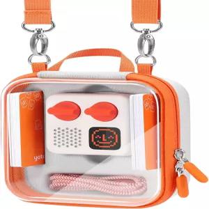 Zalirium Yoto Mini용 투명 윈도우 여행용 케이스 성형 고정 홈 및 하드 쉘 보호 20개의 카드 충전 케이블