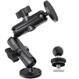 Kewirya 어군 탐지기 및 볼 마운트, RAM과 시스템 T-볼트 트랙 라운드 익스텐션, 플레이트, 알루미늄 부착, /차량용 백업 GPS 암 AMPS /보트 롱 카메라용 호환