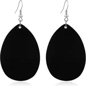 티안홍얀 핸드메이드 보호 원목 빅 라운드 티어드롭 귀걸이 아프리카 민족 천연 목재 빈티지 경량 기하학적