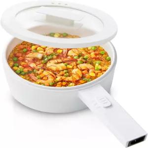 올라키스 전기 냄비 1.5리터 미니 세라믹 글레이즈 논스틱 휴대용 스테이크용 계란 볶음밥 오트밀 수프