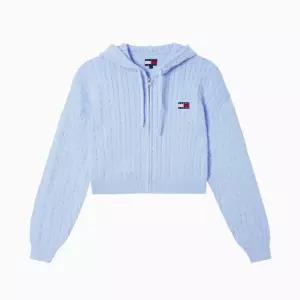 타미힐피거 배지 케이블 후드 가디건 BB T32F0KCD32TWT1 C3Q