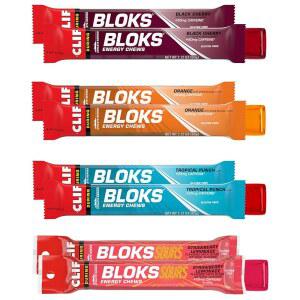CLIF BLOKS - 카페인이 함유된 에너지 츄 버라이어티 팩 비유전자변형식품 식물성 자전거 타기 및 달리기를 연료 탄수화물 전해질 2.12온스 8개 패킷