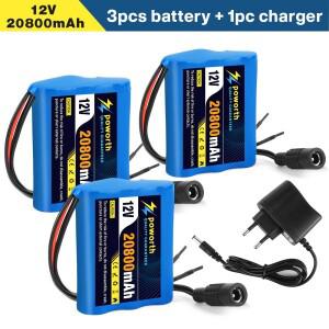12V 20800mAh   3S1P 보호 배터리 팩 리튬 18650 이온 DC 슈퍼 충전식