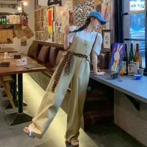 손오천 팬츠 카키 여친 하계 캐주얼 데일리룩 점프슈트 레이스 오버롤 KUK2