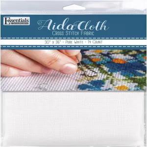 에센셜 바이 레저 아트 다 천 14 카운트 퓨어 화이트 크로스 스티치 원단 자수 제작 및 재봉을 위한 용품