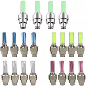 블루선샤인 자동차 자전거 오토바이 휠 라이트 타이어용 LED 플래시 밸브 캡 20개 레드 4개 옐로우 그린