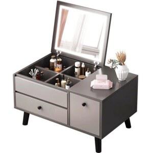 좌식 수납 화장대 낮은 심플 서랍장 서랍 보관함 립스틱 LED조명 콘솔 상품