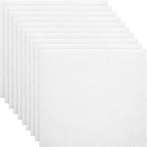 10 PCS 크로스 스티치 칸바 원단 DIY 수공예 및 자수 프로젝트를 위한 화이트 14 카운트 캔버스 바늘 작업