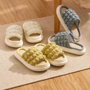 슬리퍼 층간소음 방지 편안한 거실화 사계절 린넨 실내_24923483