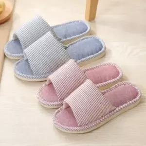 ( )스트라이프 코튼 앞트임 실내화 핑크 250mm 회사슬리퍼 집실내화_24923554