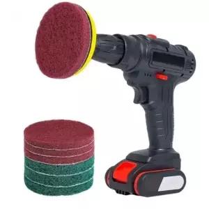 (색상4 11종세트)주방 욕실 타일 전동 드릴 청소 수세미 백업 패드 세트_24924244