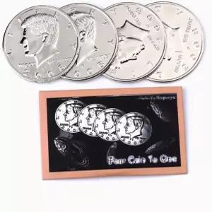 엔저 점보 하프 달러 쉘 3 1 세트 다이아 5.8cm 동전 한 개부터 네 개까지의 마술 액세서리 코미디 소품