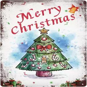 테이블 크리스마스 트리 장식을 위한 바이번트 메리 표지판 실내 홈 데코 빈티지 파티 용품 화이트