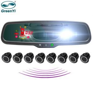 자동차 Parktronic LED 주차 센서 4/8 레이더 탐지기 시스템 디스플레이와 GreenYi 디밍 미러 모니터