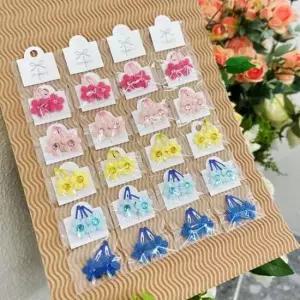 [반려] 강아지 2P 세트 플라워 머리핀 20개 똑딱핀 반려견