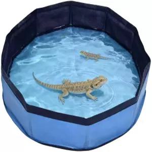 우치 접이식 수염 용 욕조 파충류 목욕 풀 및 작은 애완동물 물 고슴도치 햄스터를 위한 휴대용 하드