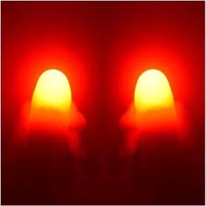 2쌍의 스몰 사이즈 레드 울트라 브라이트 매직 핑거 라이트 엄지 램프 라이트업 조명 클로즈업 및 스테이지