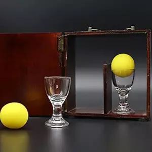 수마그 매직 트릭 세트 아스트로볼(나무) 점프 볼 착시 - 빈티지 스타일 캐비닛 잔 스펀지 및 플라스틱