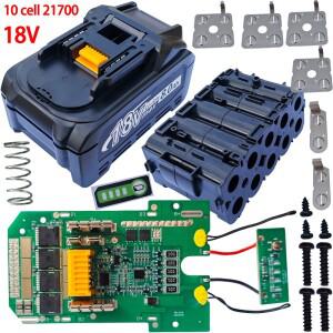 마키타 호환 18V 10x21700 리튬 배터리 키트 케이스 박스 8A 10Ah BMS