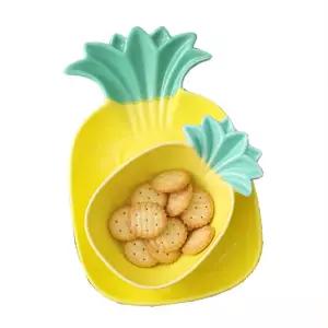 파인애플 그릇 트레이 접시 디저트 플레이트 당근 바나나