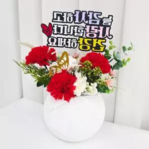카네이션 조화 화분 인테리어 꽃 장식 소품 어버이날 스승의날 감사 선물