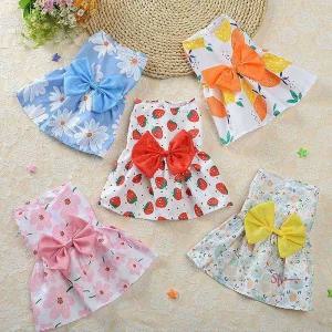 강아지 여름 외출복 원피스 드레스 공주 리본 애견mno809