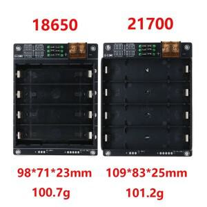 4슬롯 21700 18650 배터리 케이스 홀더 병렬 3.7V 폴 블랙 납땜용 보관함 플라스틱