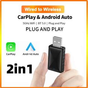 USB 플러그 앤 플레이 기능이 있는 OEM 차량용 스테레오용 무선 CarPlay Android 자동 어댑터에 연결