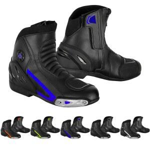 SAGA MOTO 남성용 방수 오토바이 부츠 CE EN 13634 u2013 순정 가죽 라이딩 슈즈 지퍼 미끄럼 방지 밑창