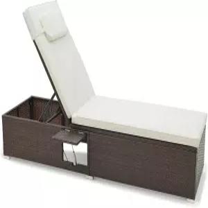 탱쿨라 파티오 체이스 라운지 6레벨 등받이가 있는 야외 라탄 의자 편안한 좌석 쿠션 및 헤드레스트 튼튼한