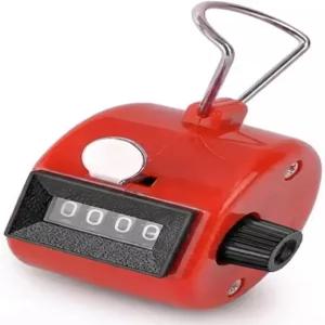 SPHTOEO 핸드 집계 카운터 - 뜨개질 및 크로셰용 4자리 기계식 클리커 핸드헬드 랩 피치 핑거 링이 있는