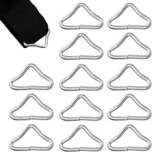 트윌 트램펄린 삼각형 반지 40pc 스테인리스 V 버클 교체 부품 가방 매트 공예용 범용 액세서리