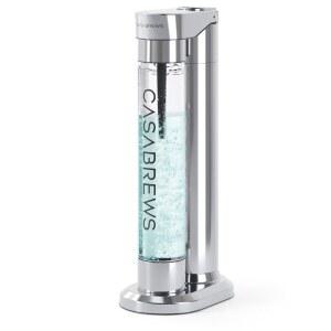 CASABrews E 소다 스트리밍 기계 듀얼 세이프티 밸브가 장착된 스테인리스 스틸 스파클링 워터 메이커 BPA 프리 병 탄산음료 물 와인 주스 60L CO2 사용 포함되지 않음