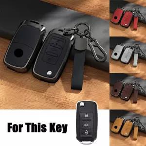 호환  알루미늄 합금 가죽 자동차 리모컨 키 케이스 커버 폭스바겐 골프 GTI 제타 파사트 비틀 티구안 CC E